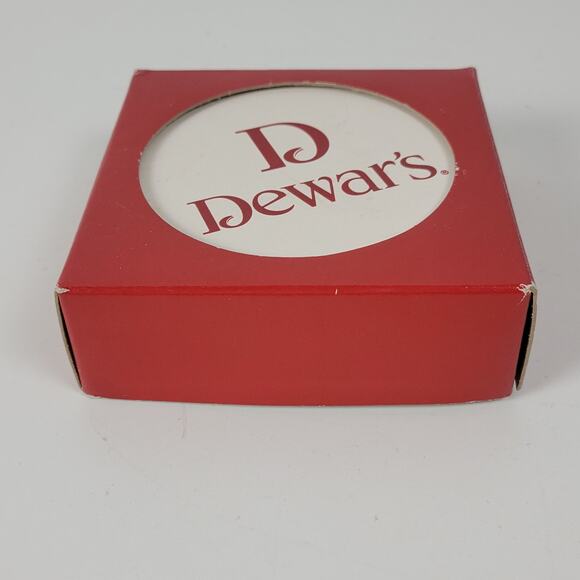 Set of 4 Dewar's Scotch Absorbent Stoneware Cork Back Coasters Made in USA NEW - Picture 7 of 11